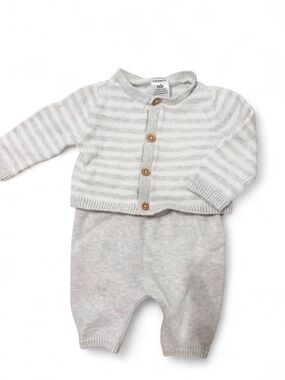 Carter's Cream and Light Gray Knit Two Piece Set
